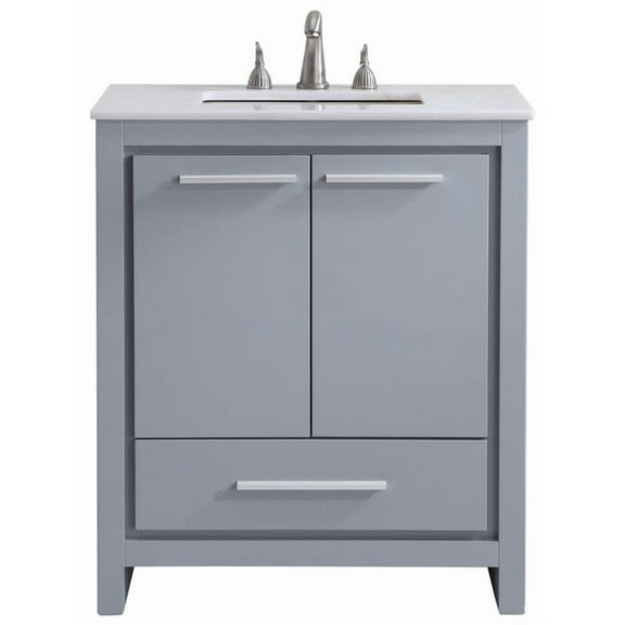 Elegant Decor Filipo 30" Wood Single Bathroom Vanity in Gray