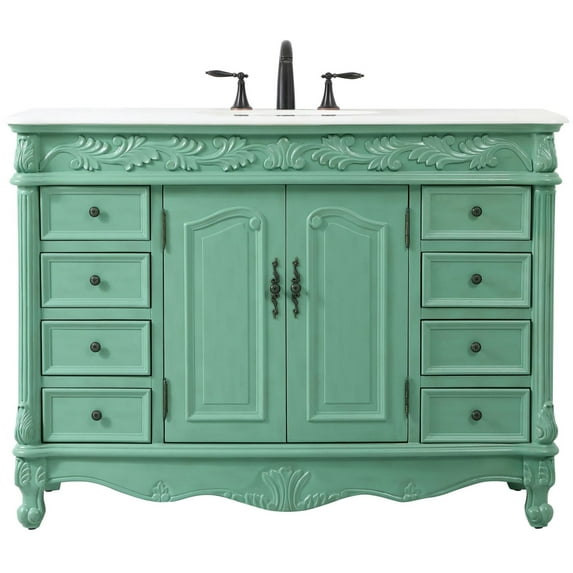 Elegant Kitchen and Bath 48 inch Single Bathroom vanity in vintage mint