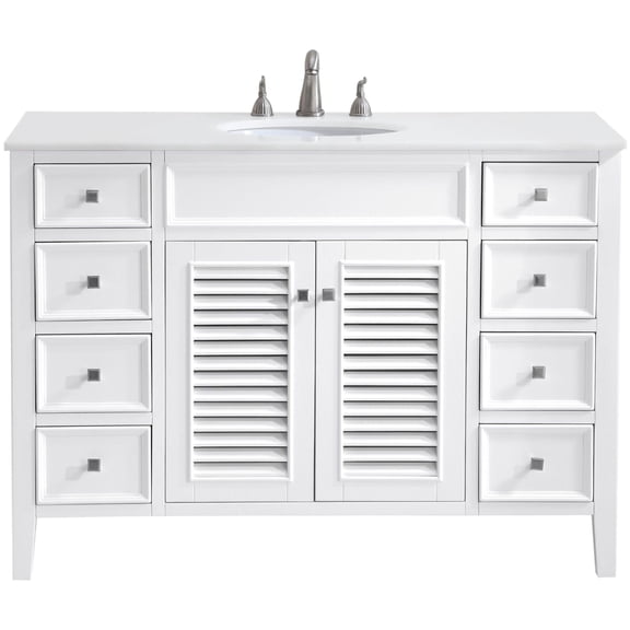 Elegant Lighting VF-1041-VW Cape Cod 48" Free Standing Single Basin Vanity Set - Off White