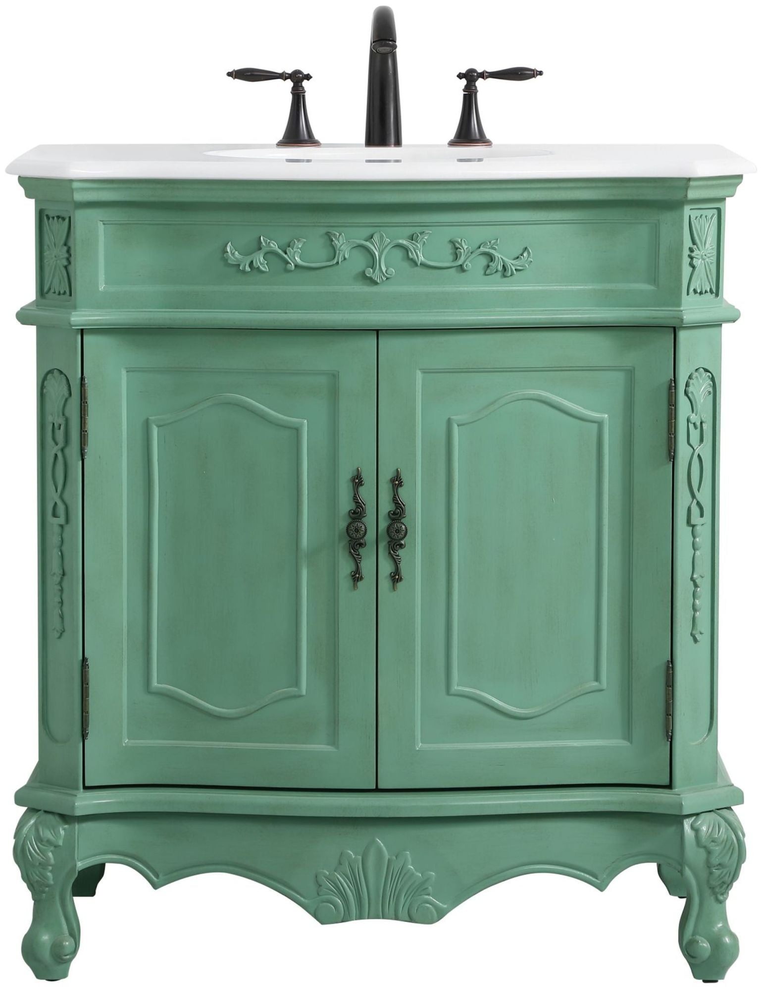 Vintage Mint 32" Freestanding Single Vanity with Quartz Top