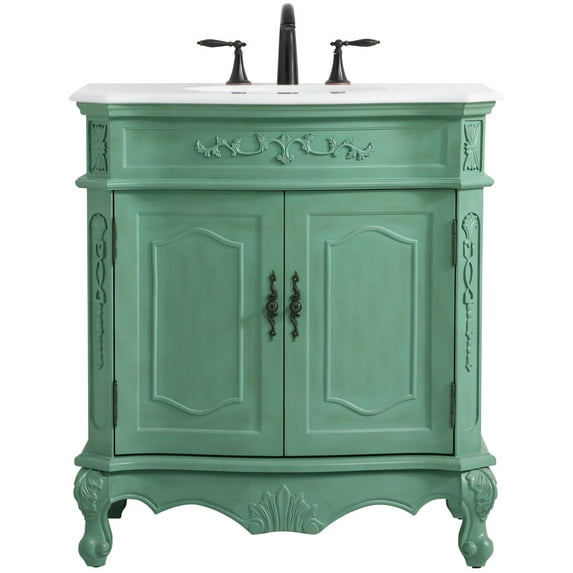 Elegant Kitchen and Bath 32 inch Single Bathroom vanity in vintage mint