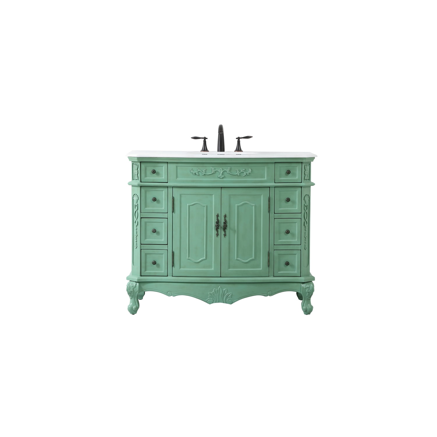 Elegant Lighting Vf10142-Vw Danville 42 Free Standing Single Basin Vanity  Set - Vintage - Walmart.com