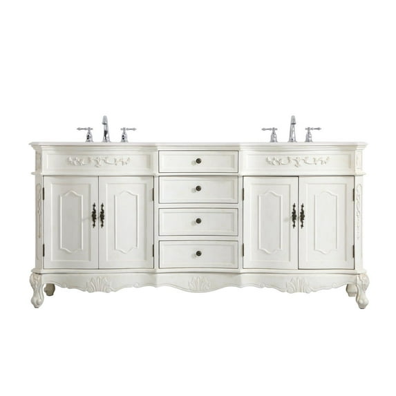 Elegant Lighting Vf10172d Danville 72" Free Standing Double Basin Vanity Set - White /