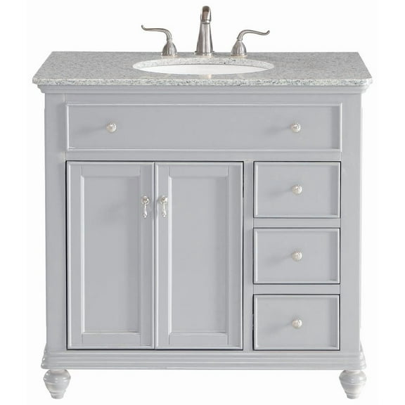 Elegant Decor Otto 36" Wood Single Bathroom Vanity in Light Gray