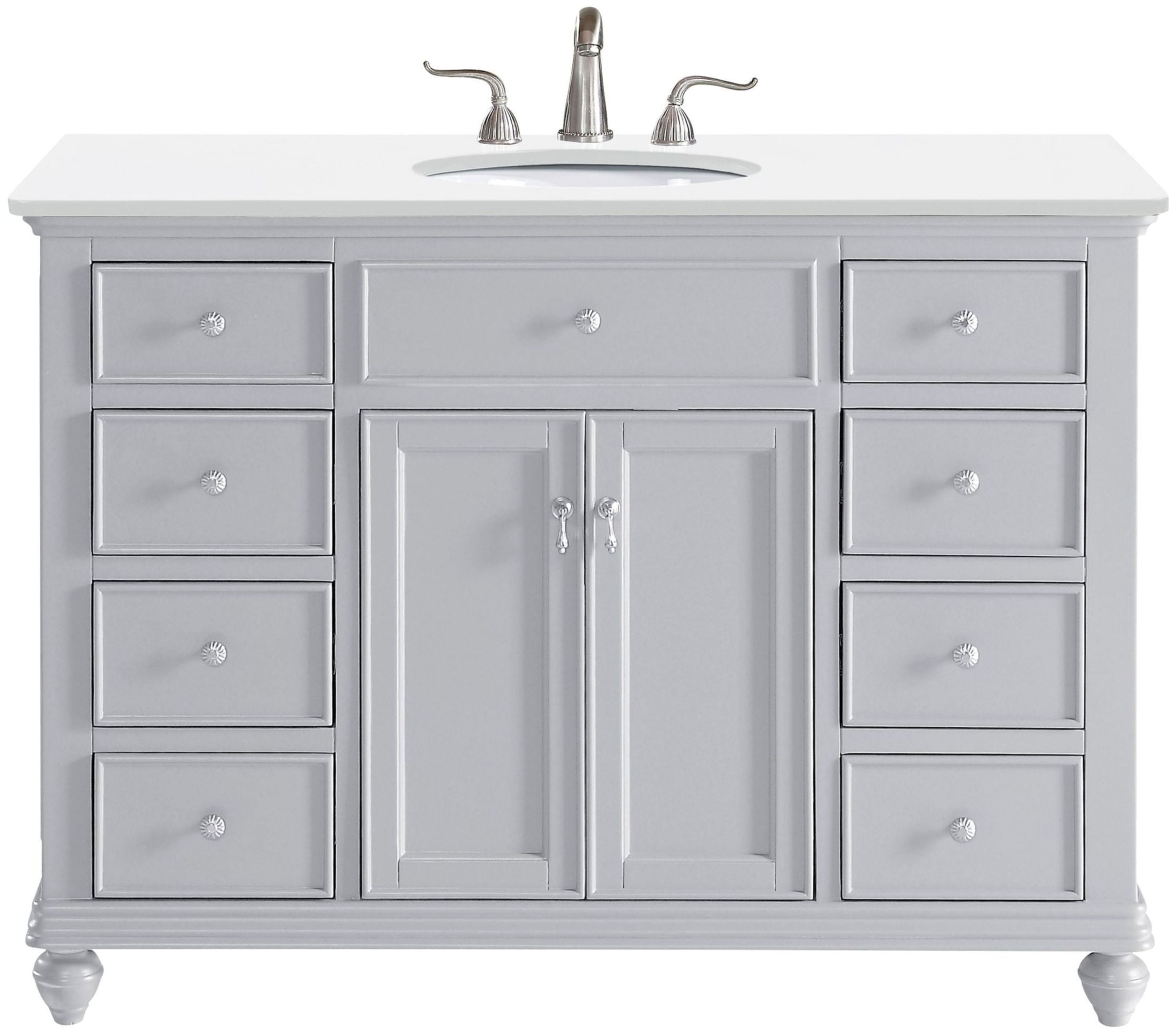 Otto 48" Grey Freestanding Vanity with Ivory Quartz Top