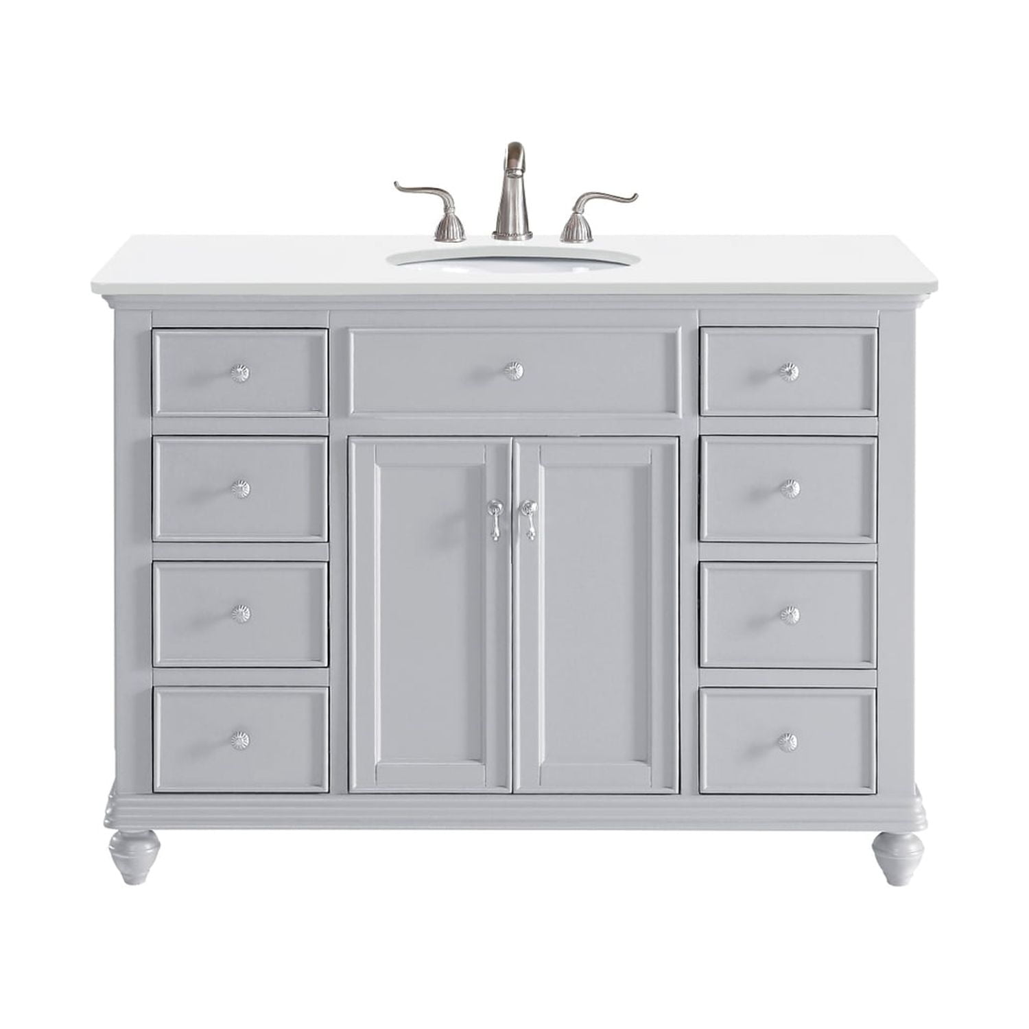 Otto 48" Grey Freestanding Vanity with Ivory Quartz Top