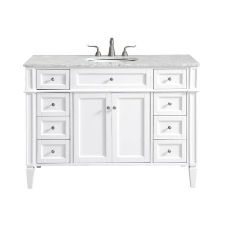 Elegant Decor Park Avenue 48" Wood Single Bathroom Vanity in White