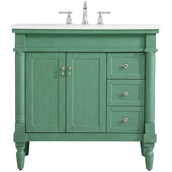 Elegant Kitchen and Bath 36 inch Single Bathroom vanity in vintage mint