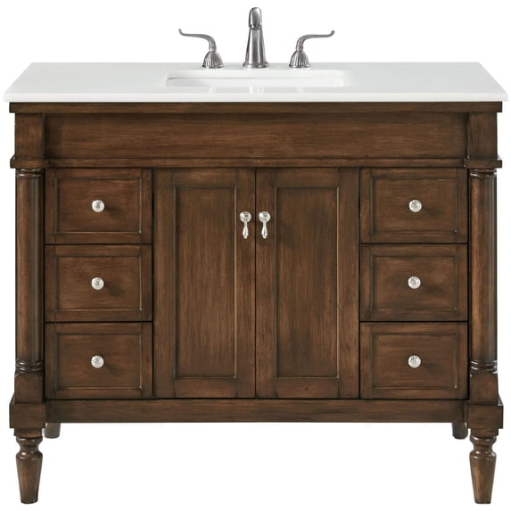 Elegant Lighting Vf13042-Vw Lexington 42" Free Standing Single Basin Vanity Set - Wood