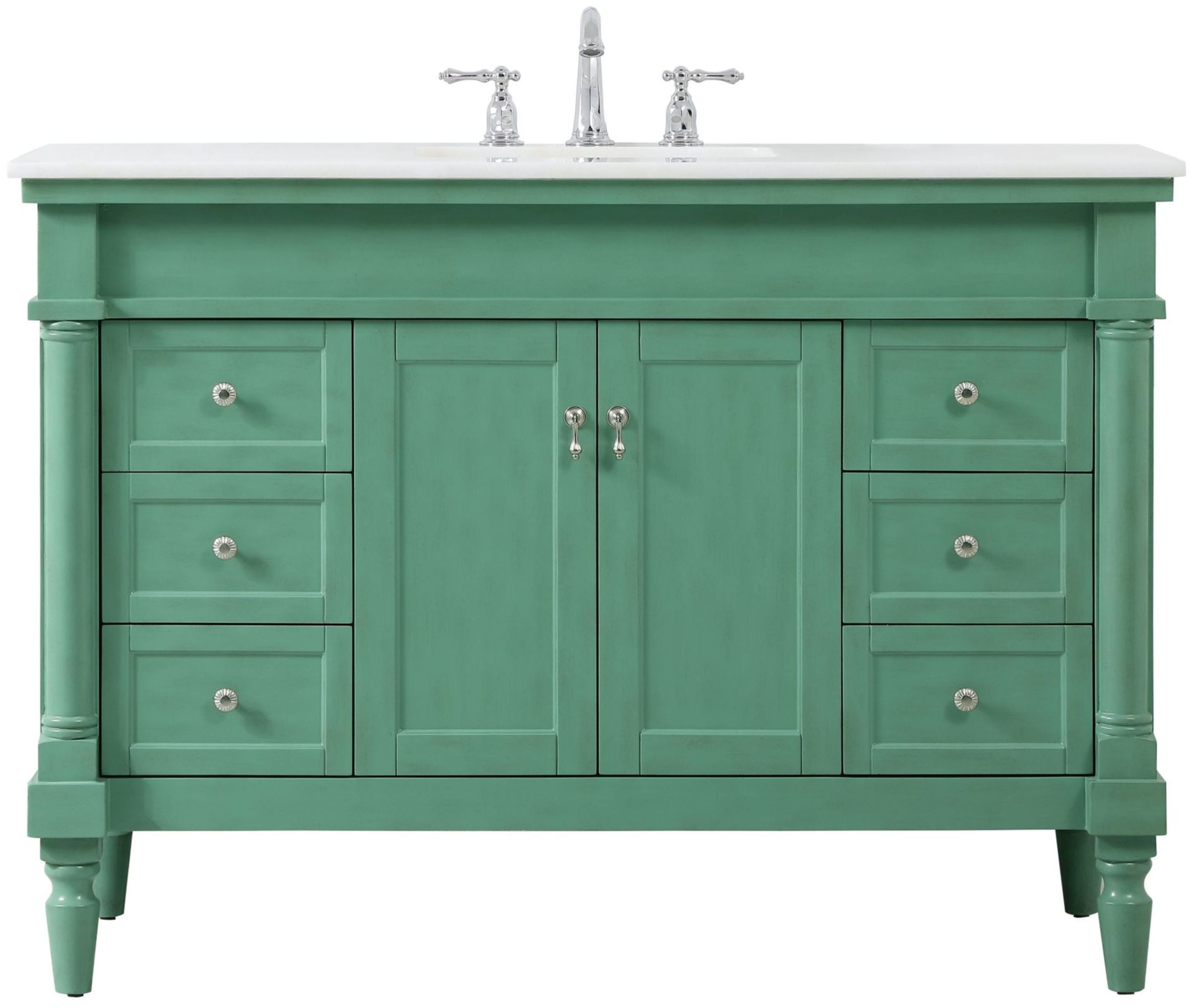 Vintage Mint 48" Single Bathroom Vanity with Quartz Countertop
