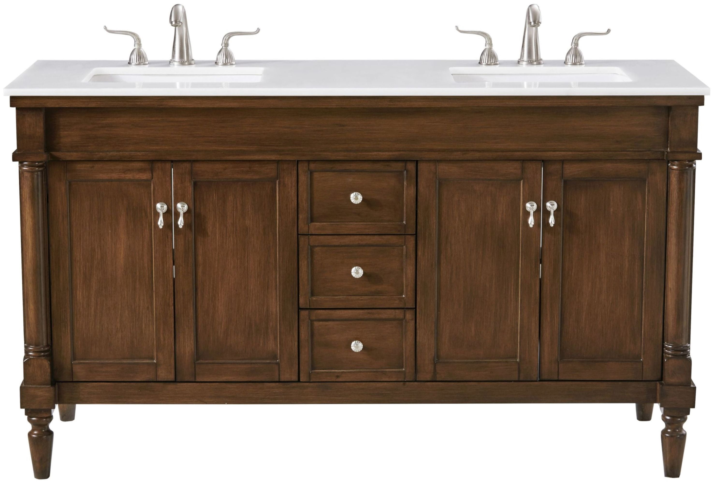 "Elegant Lighting Lexington Double Basin 60"" Free Standing Vanity Set
