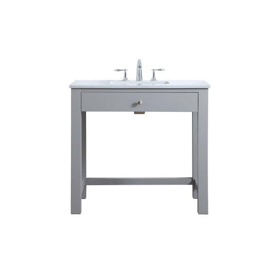 Elegant Lighting Vf14836 Hudson 36" Free Standing Single Basin Vanity Set - Grey