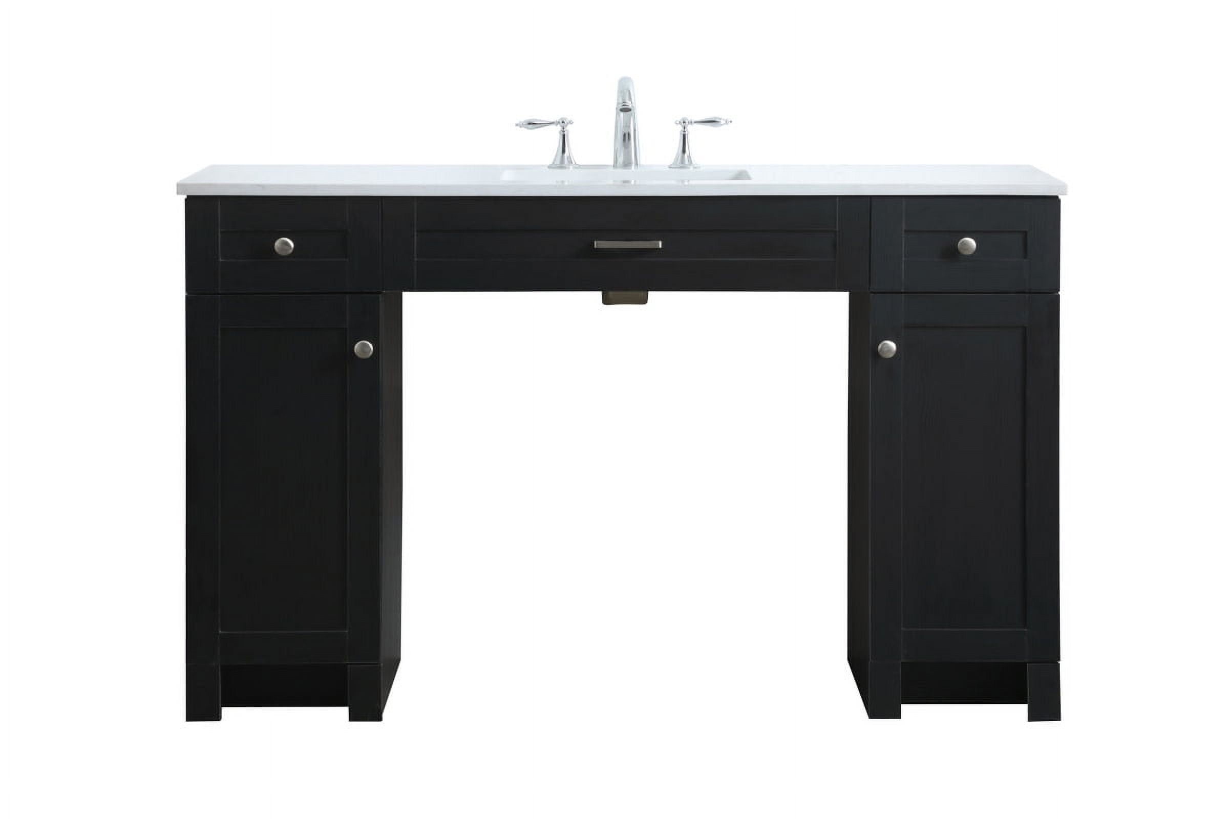 Cooper 54'' Black Freestanding Bathroom Vanity with Calacatta Marble Top