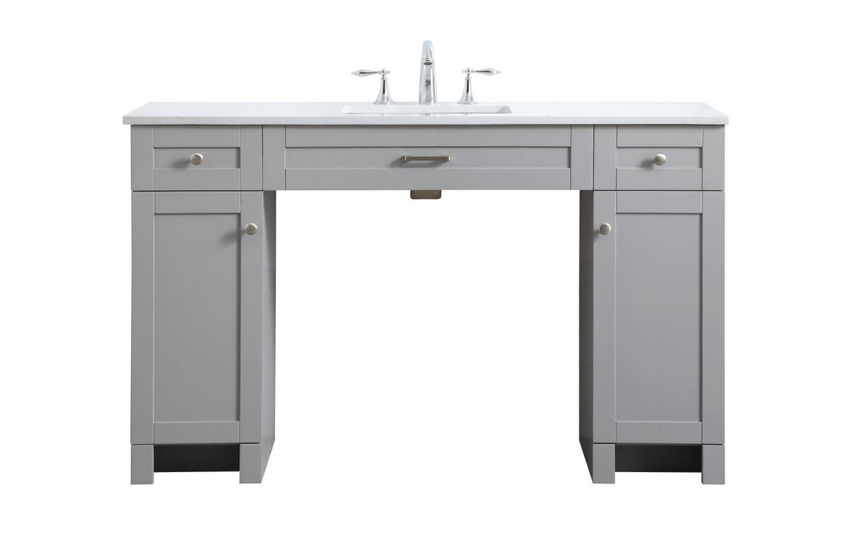 Cooper 54'' Grey Freestanding Bathroom Vanity with Marble Top
