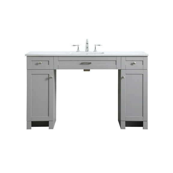 Elegant Kitchen and Bath 54 Inch ADA Compliant Bathroom Vanity In Grey