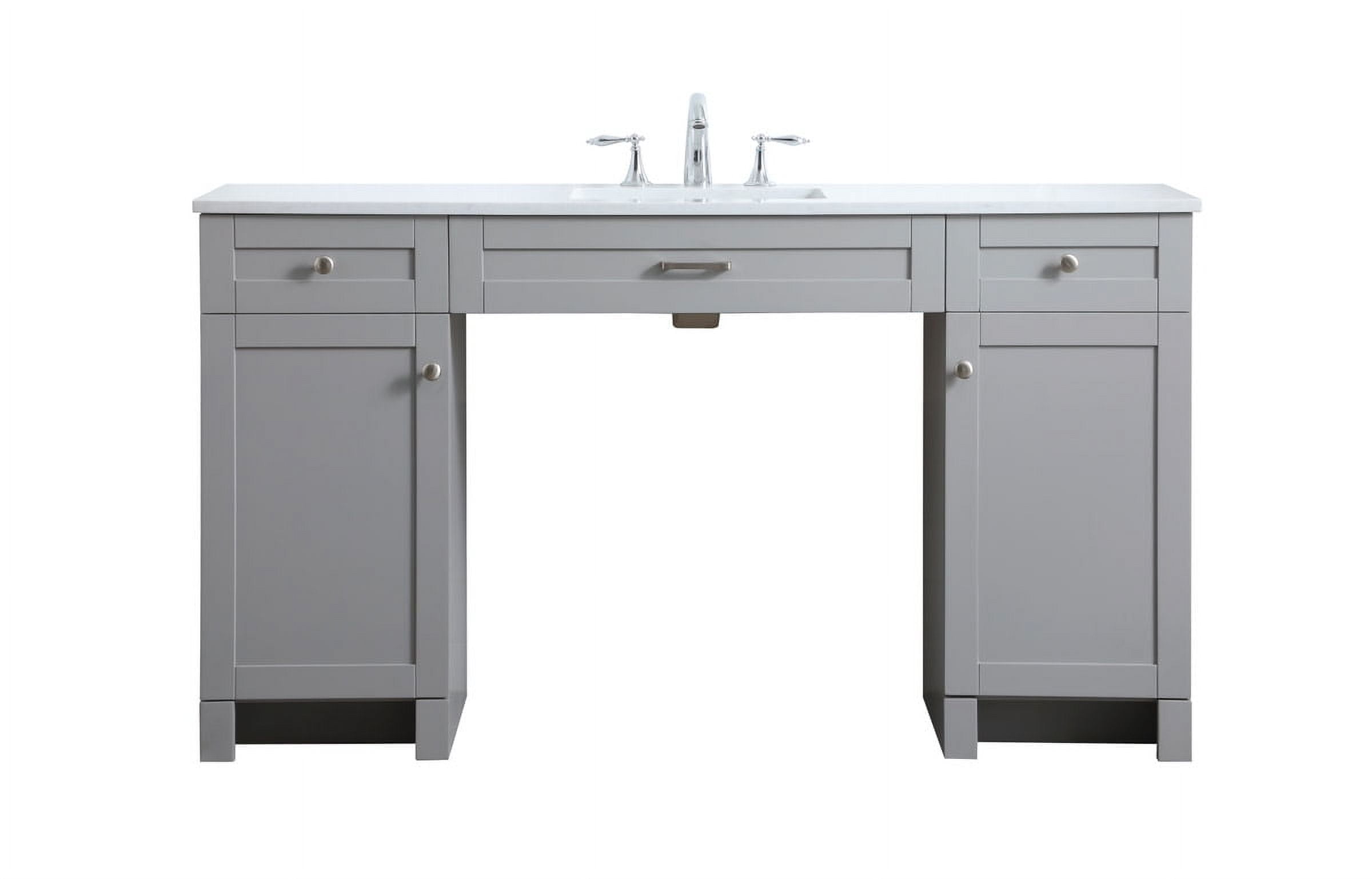 Gray 60'' Single Bathroom Vanity with Calacatta Marble Top