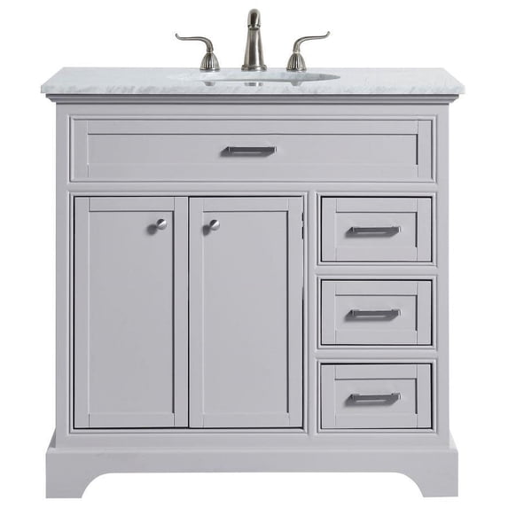 Elegant Lighting VF15036GR Americana 36" Free Standing Single Basin Vanity Set - Grey
