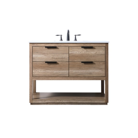 Elegant Lighting VF19242NT Larkin 42" Free Standing Single Basin Vanity Set - Wood