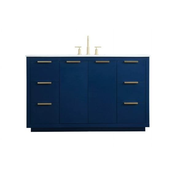 Elegant Kitchen and Bath 54 Inch SIngle Bathroom Vanity In Blue