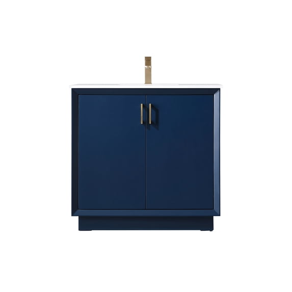 Elegant Lighting VF19636BL Hayes 36" Free Standing Single Basin Vanity Set - Blue