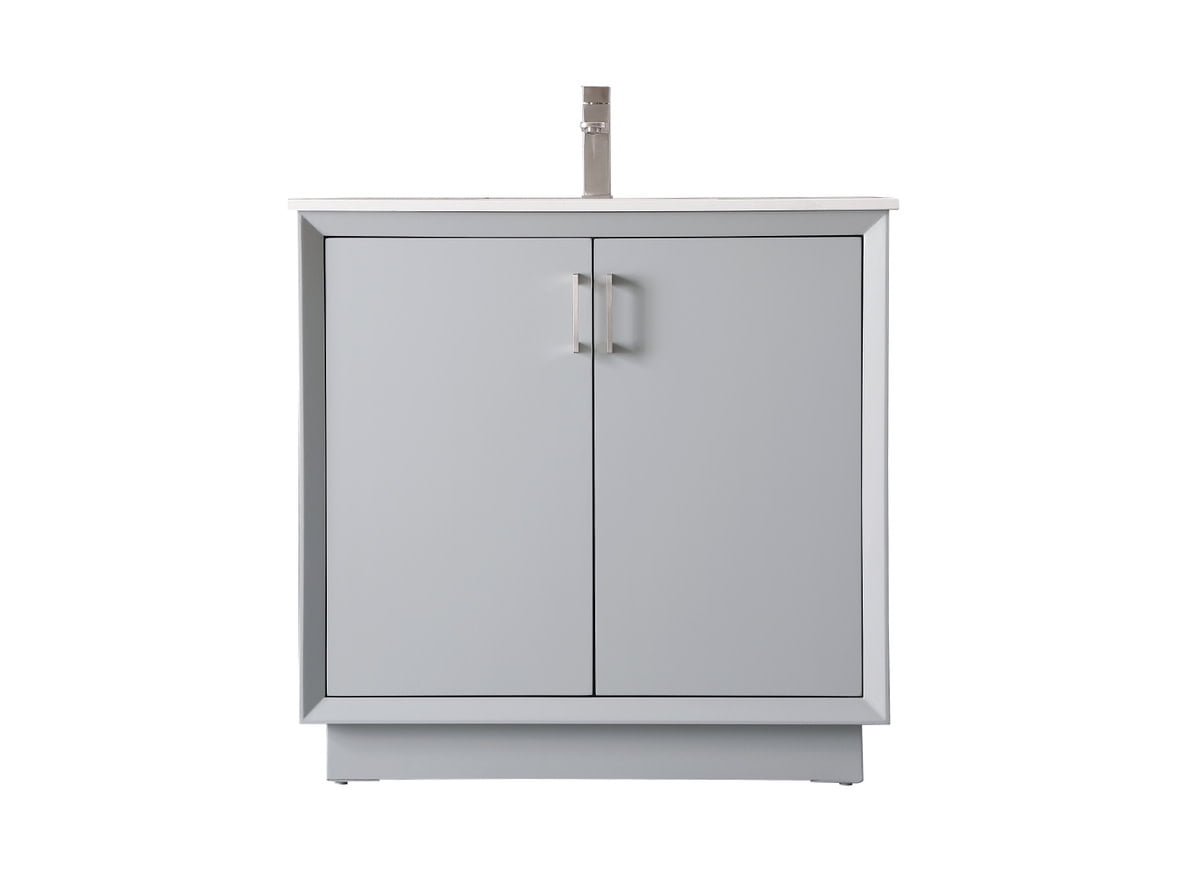 Hayes 36'' Grey Single Vanity with Engineered Marble Top