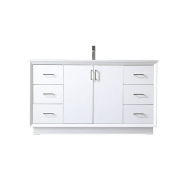 Elegant Lighting Vf19660 Hayes 60" Free Standing Single Basin Vanity Set - White