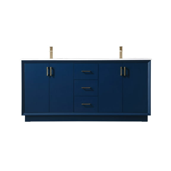Elegant Kitchen and Bath 72 Inch Double Bathroom Vanity In Blue