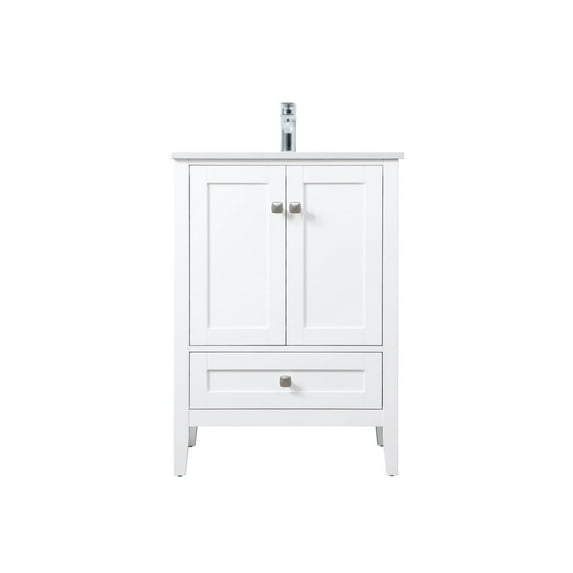 Elegant Lighting Vf21124 Hamilton 24" Free Standing Single Basin Vanity Set - White