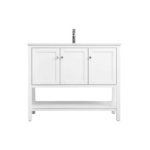 Elegant Kitchen and Bath 42 Inch Single Bathroom Vanity In White