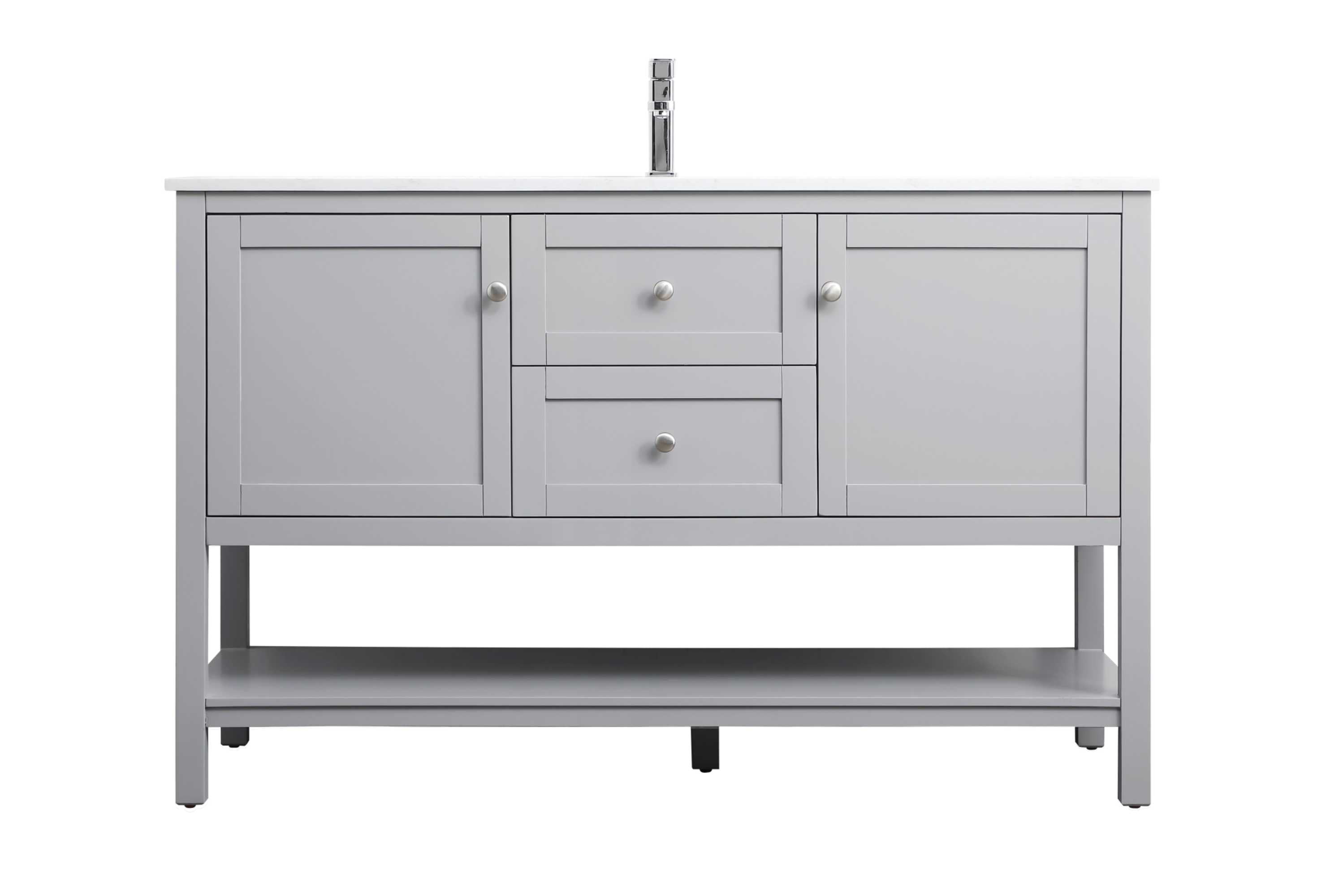 Heath 54'' Gray Double Vanity with Engineered Marble Top