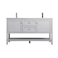 thumbnail image 1 of Elegant Lighting Vf22260d Heath 60" Free Standing Double Basin Vanity Set - Grey, 1 of 7