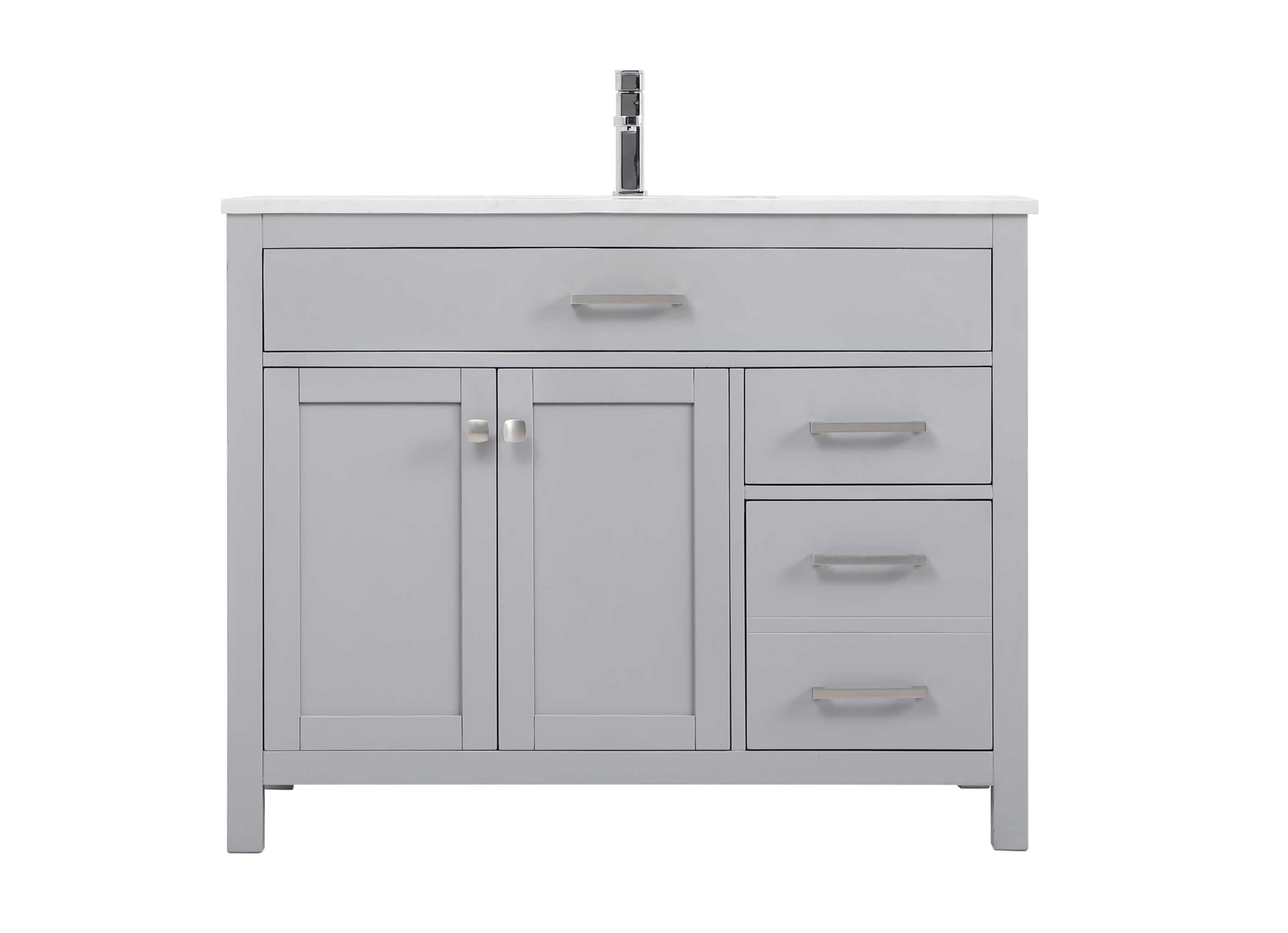 Lewis 42'' Gray Single Bathroom Vanity with Calacatta Marble Top