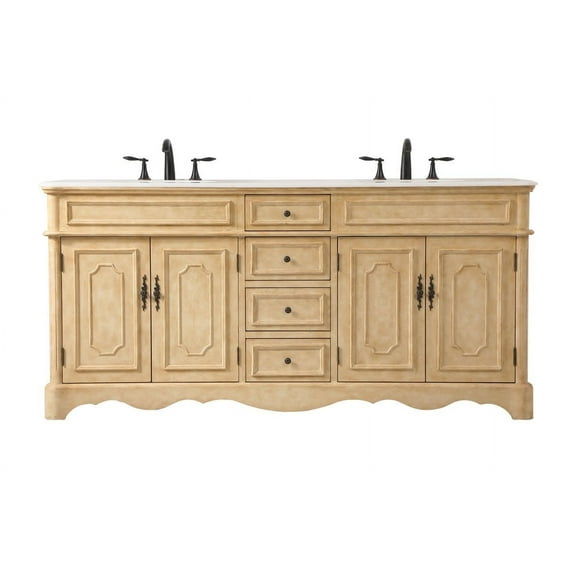 Elegant Lighting Vf30472d Francis 72" Free Standing Double Basin Vanity Set - Beige