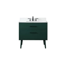 36 inch bathroom vanity in Green with backsplash