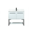 thumbnail image 1 of 36 inch single bathroom vanity in white with backsplash, 1 of 8