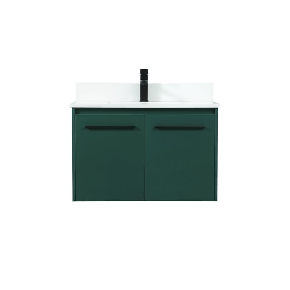 Elegant Decor Penn 30" MDF Single Bathroom Vanity with Backsplash in Green