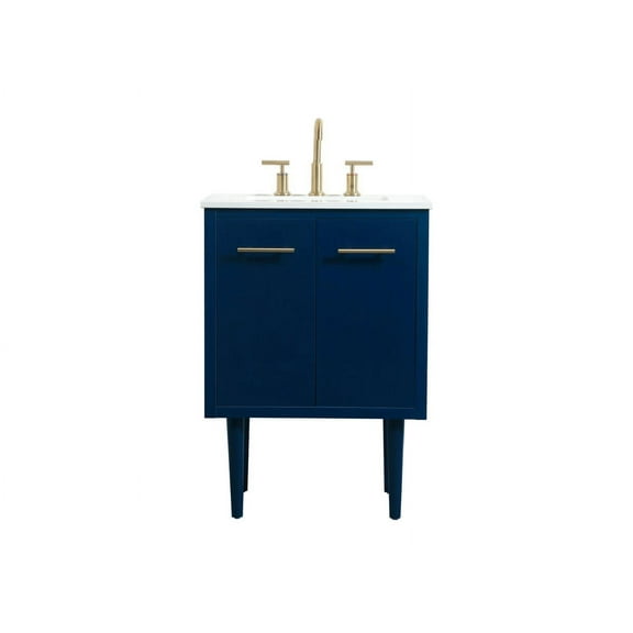 24 inch single bathroom vanity in blue