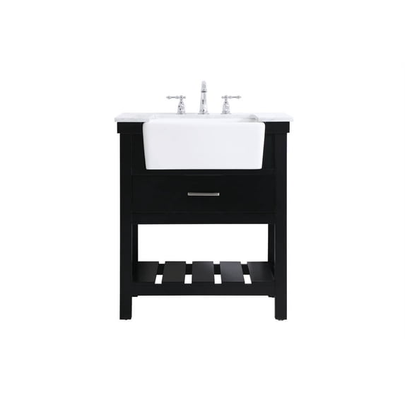Elegant Lighting VF60130BK Clement 30" Free Standing Single Basin Vanity Set - Black