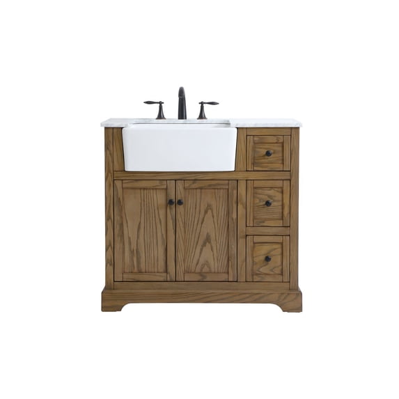 Elegant Lighting VF60236DW Franklin 36" Free Standing Single Basin Vanity Set - Wood