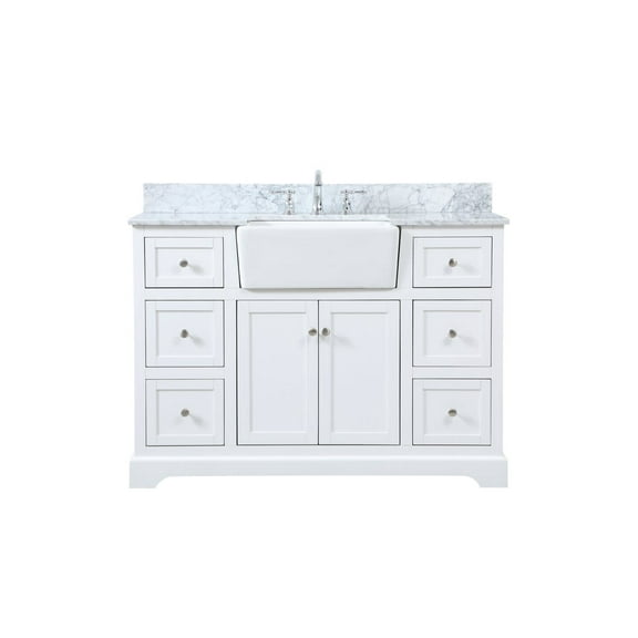 Elegant Lighting Vf60248-Bs Franklin 48" Free Standing Single Basin Vanity Set - White