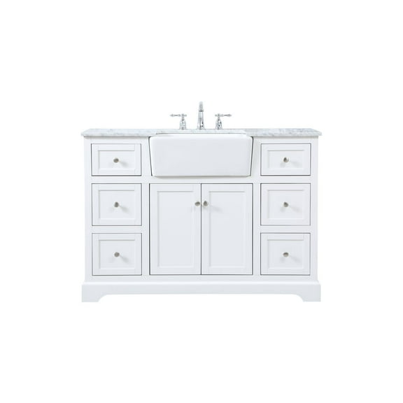 Elegant Lighting Vf60248 Franklin 48" Free Standing Single Basin Vanity Set - White