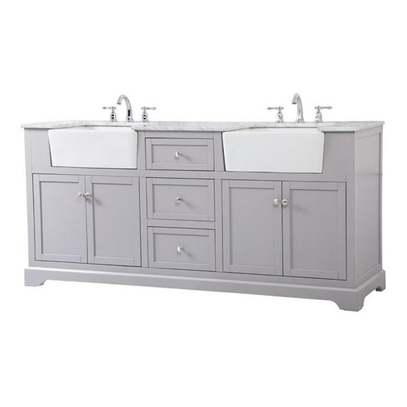 72 inch double bathroom vanity in grey