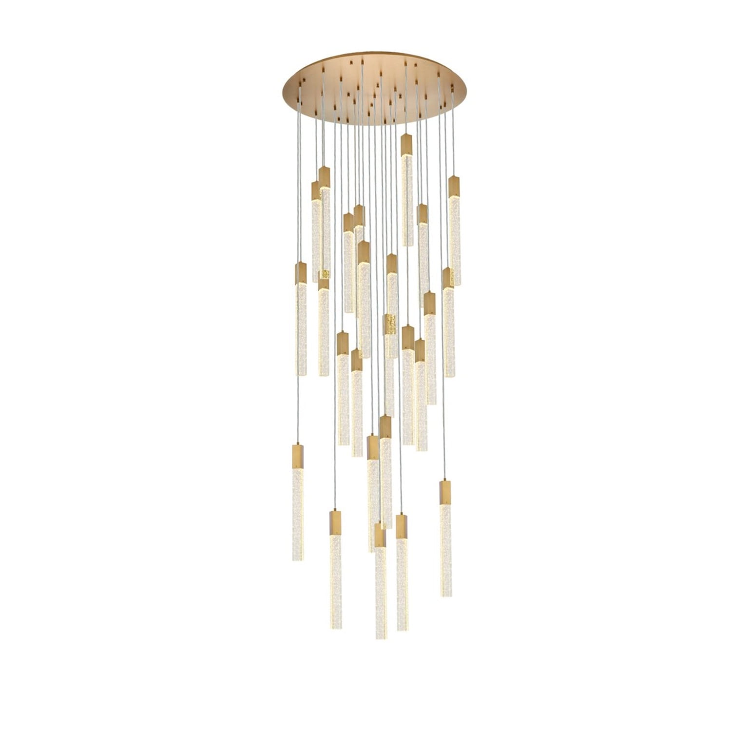 Satin Gold 25-Light Metal and Crystal Pendant