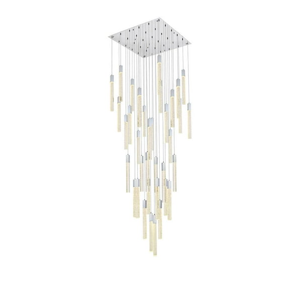 Elegant Lighting Weston 36-Lights Modern Metal and Crystal Pendant in Chrome