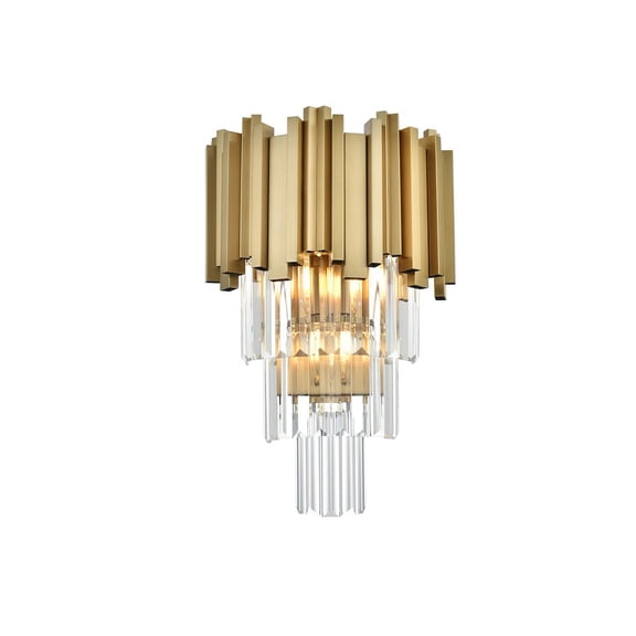 Elegant Lighting Willow 12 Inch Wall Sconce In Satin Gold