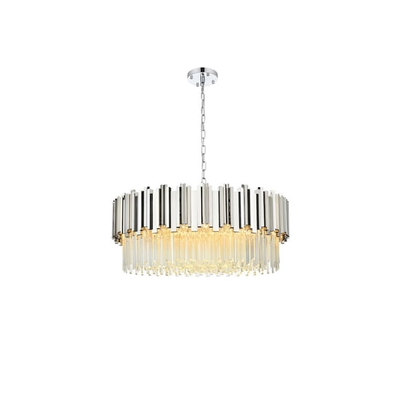 Elegant Lighting Willow 32 Inch Chandelier In Chrome