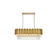 Elegant Lighting Willow 36" Rectangular Chandelier in Satin Gold
