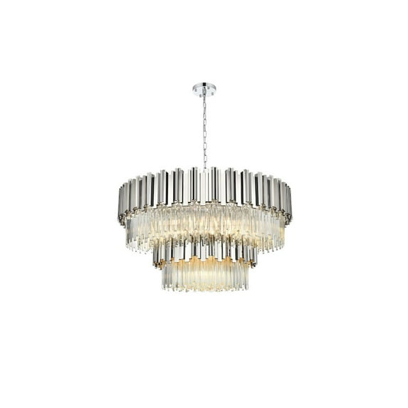 Elegant Lighting Willow 40 Inch Chandelier In Chrome