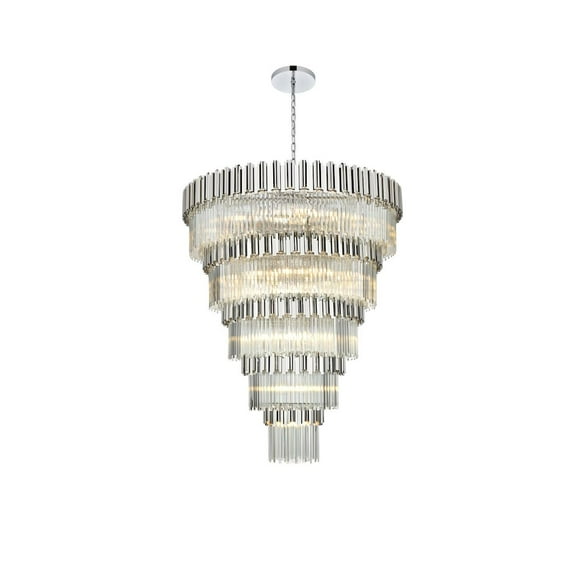 Elegant Lighting Willow 59 Inch Chandelier In Chrome