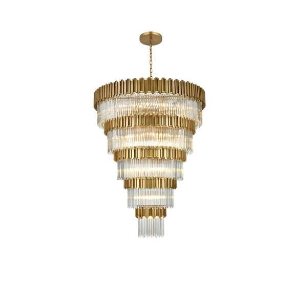 Elegant Lighting Willow 59 Inch Chandelier In Satin Gold